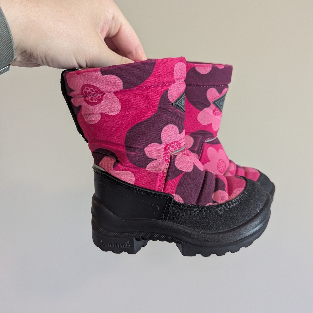 Uoma Beauty Kids Floral Boots - Pink and Black